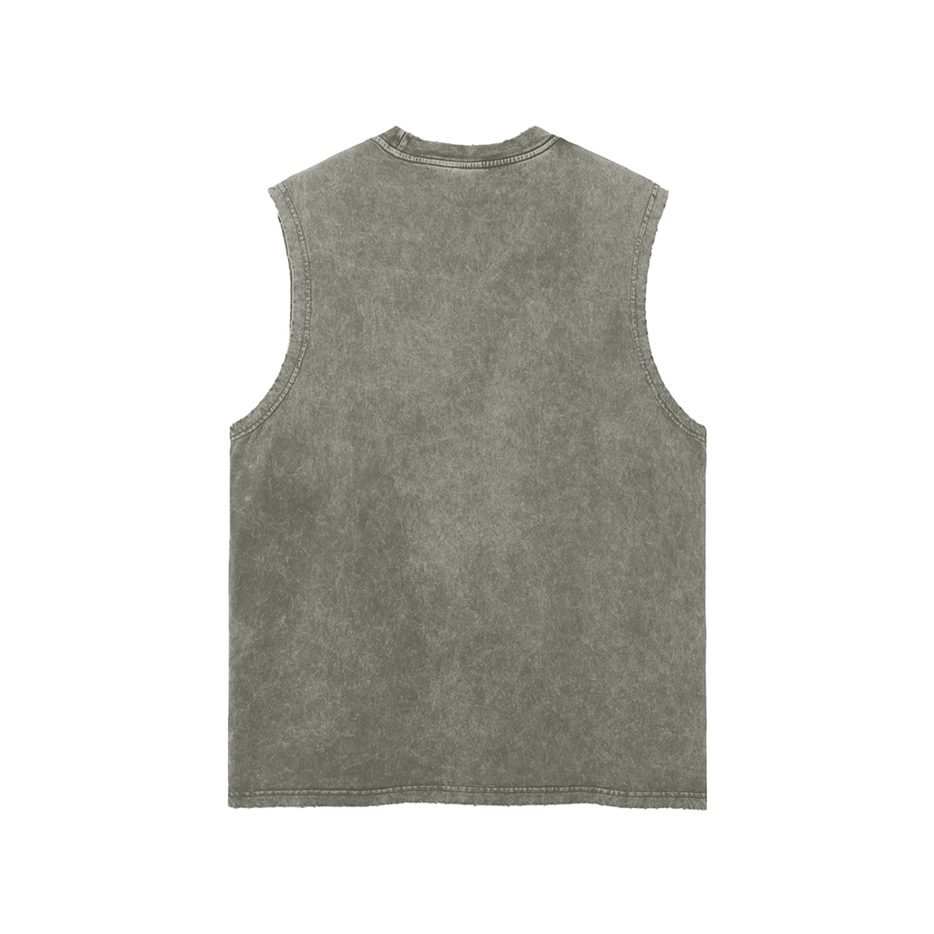 FUELYN Snow Washed Frayed Hem Tank Top
