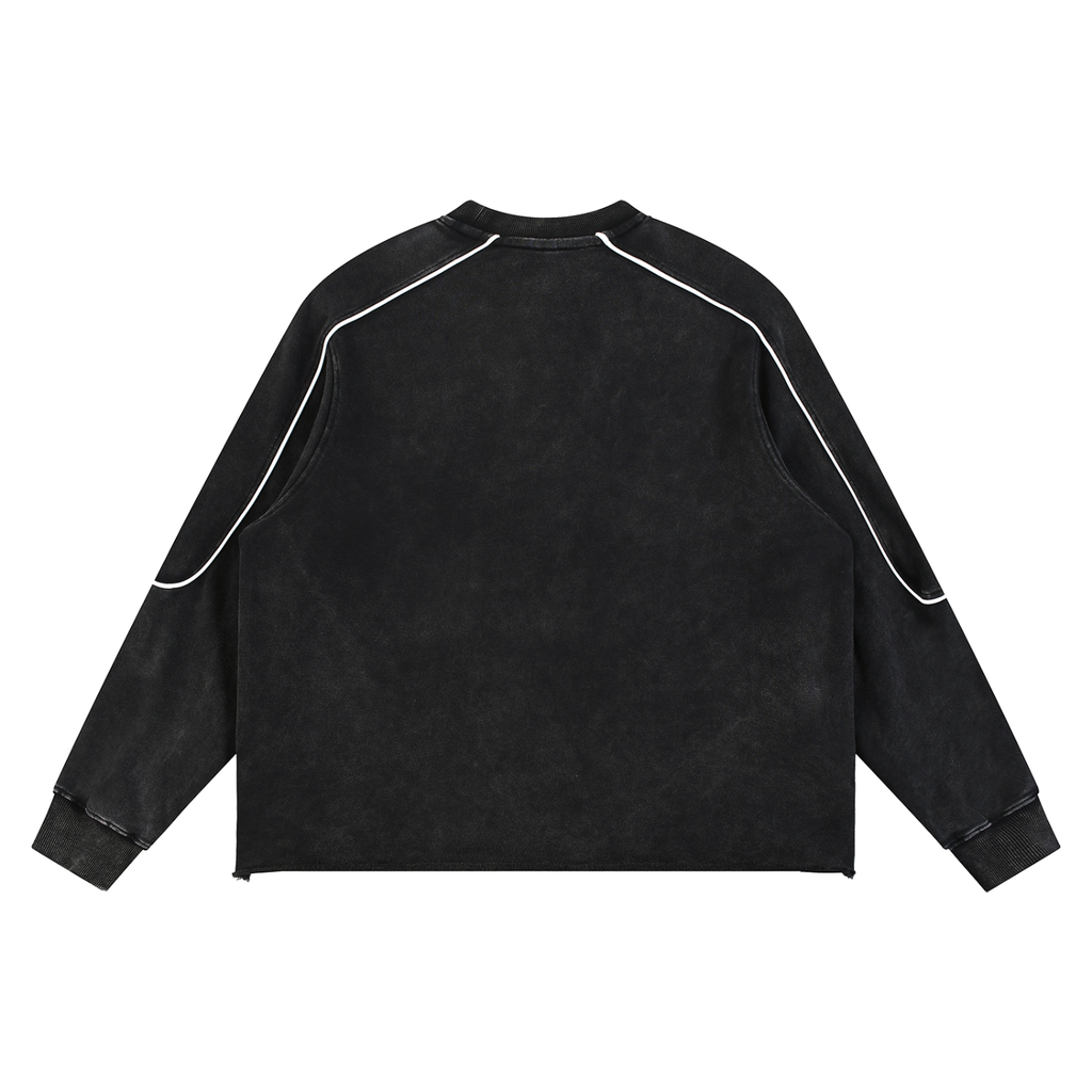 Fuelyn Mineral Wash Piping Raw Hem Sweatshirt