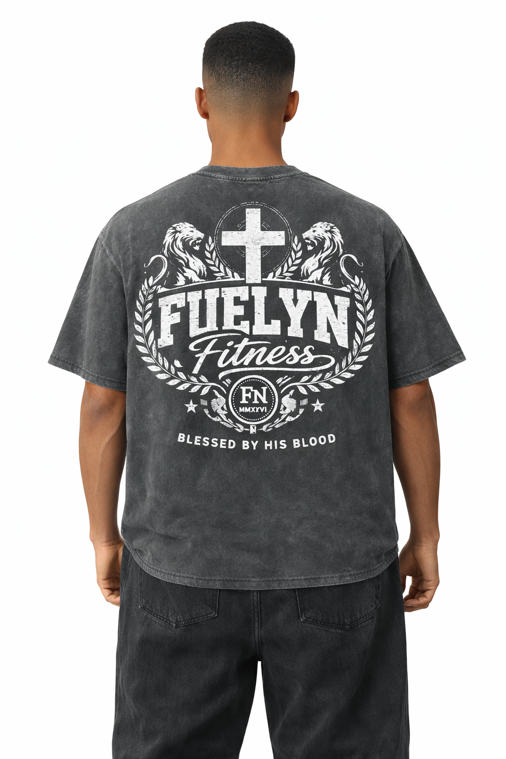 Blessed Strength Washed Oversized Cotton T-Shirt