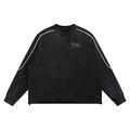 Fuelyn Mineral Wash Piping Raw Hem Sweatshirt