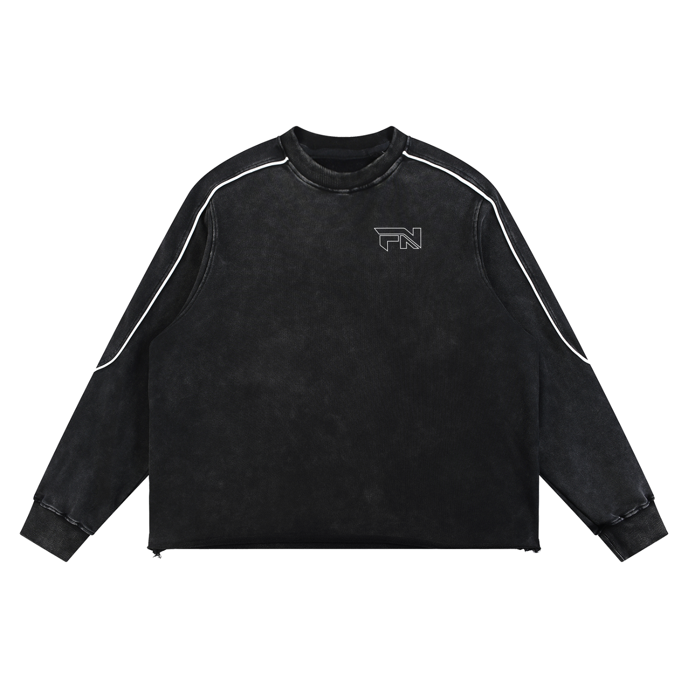 Fuelyn Mineral Wash Piping Raw Hem Sweatshirt